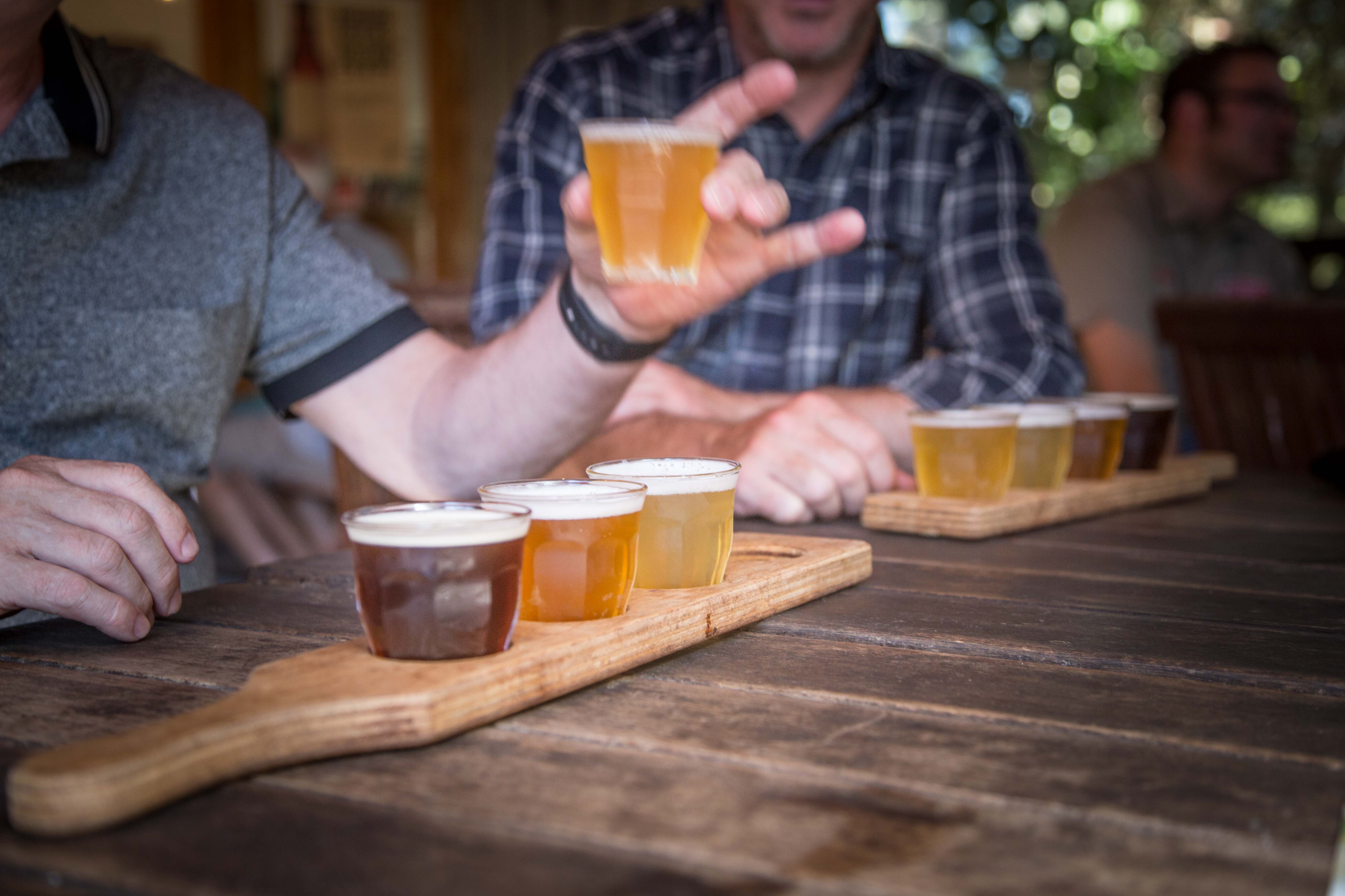 Red Hill Brewery beer tasting paddle