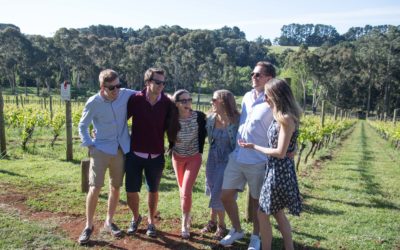 Uk friends on a winery tour of the Mornington Peninsula